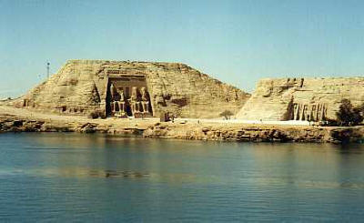 Approaching Abu Simbel by boat